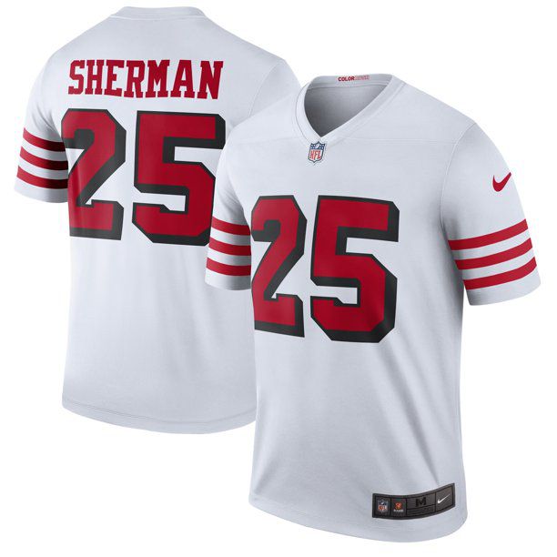 Men San Francisco 49ers #25 Richard Sherman Nike White Color Rush Legend Player NFL Jersey